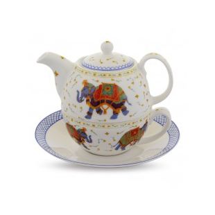 Купить Чайник, чашка и блюдце CEREMONIAL INDIAN ELEPHANT ON WHITE TEA FOR ONE